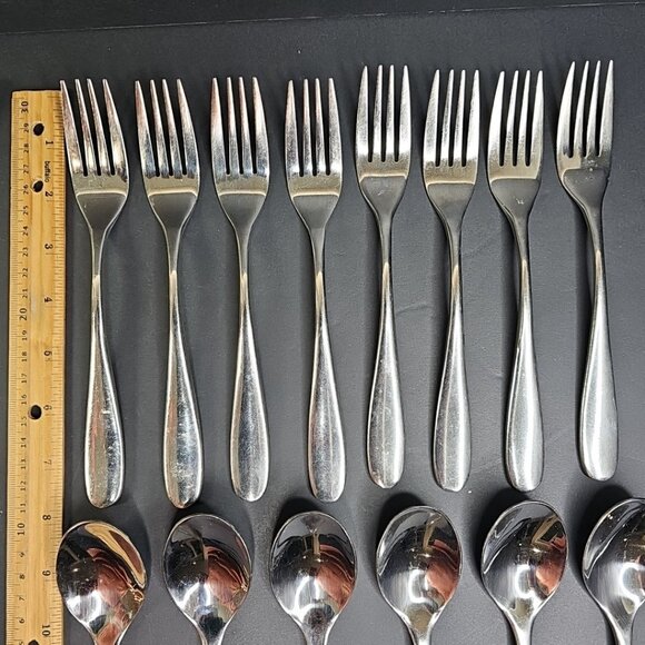 29pcs Paderno Flatware 18/10 Forks Knives Spoons Stainless Steel Cutlery - Picture 5 of 11